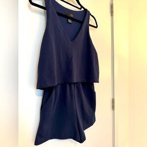 Aqua navy romper